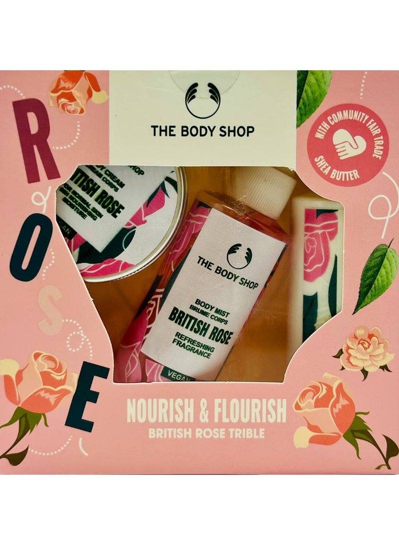 The Body Shop British Rose Body Care Gift Set – Body Mist, Body Milk & Body Cream - Image 2